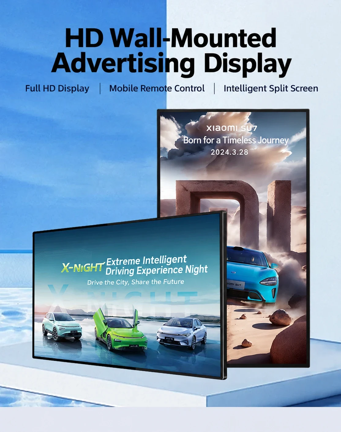 32-inch full-screen display: localized product illustration based on the supplied product image — Product view